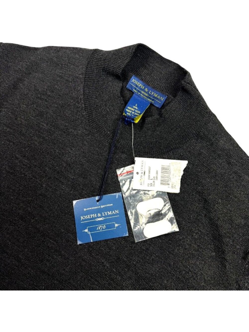 NEW Joseph & Lyman Men’s Wool Mock Neck Sweater Gray • Large
